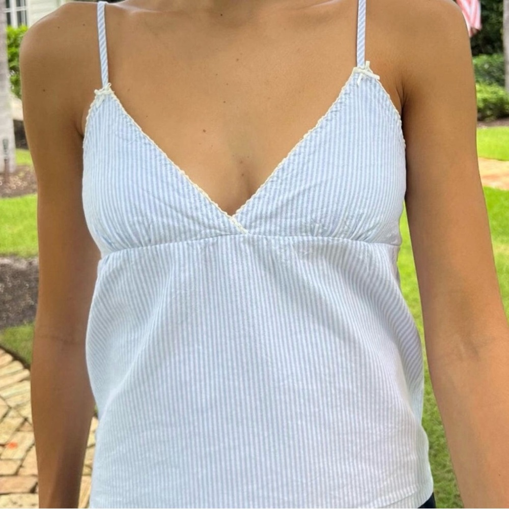 Striped Blue Spaghetti Strap Top